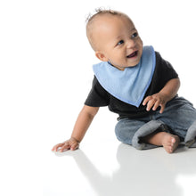 Bumkins Blue Waterproof Bandana Bib on Baby Boy