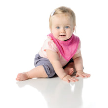 Bumkins Pink Waterproof Bandana Bib on Baby Girl