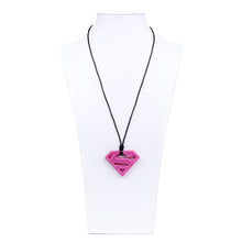 Pink Superman Silicone Teething Necklace
