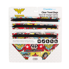 Wonder Woman Clear Travel Bag 3 Pack, Packaged